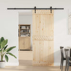 Sliding Door Hardware Kit 213,5 cm Steel Black