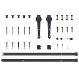 Sliding Door Hardware Kit 213,5 cm Steel Black - 45-Degree Angle