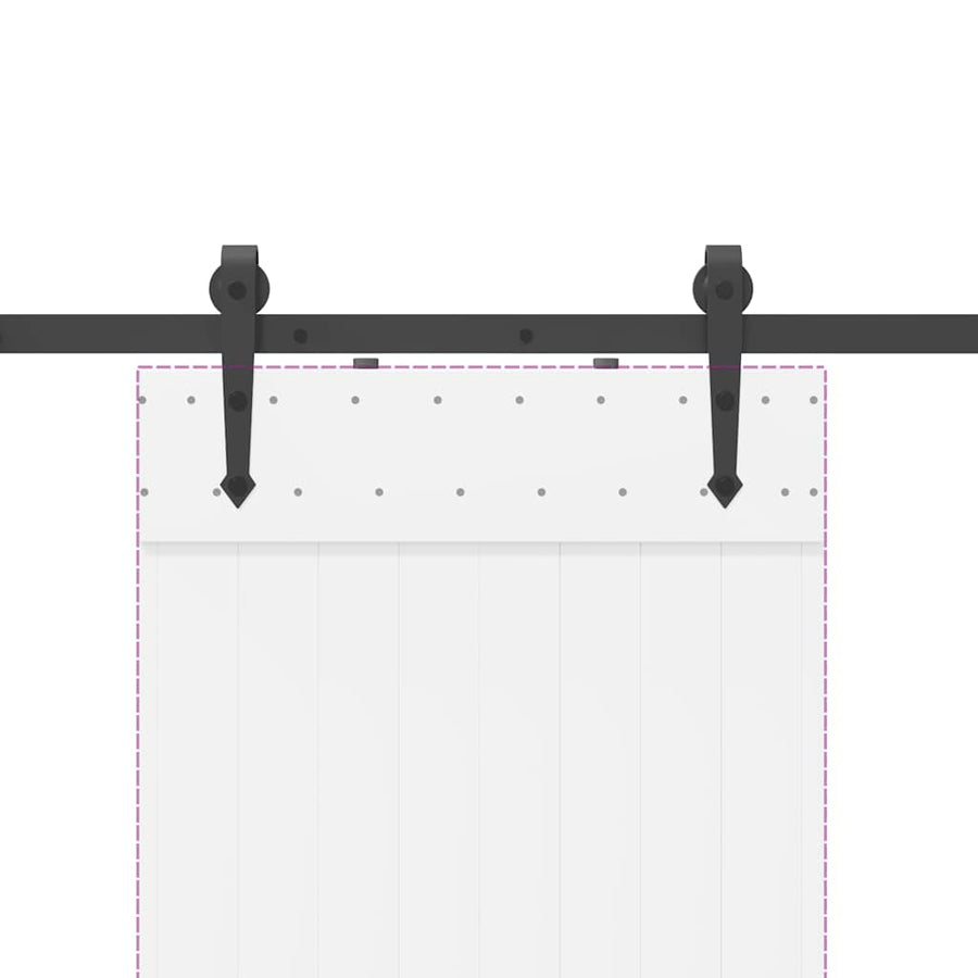 Sliding Door Hardware Kit 213,5 cm Steel Black