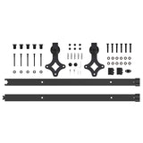 Sliding Door Hardware Kit 152,5 cm Steel Black - 45-Degree Angle