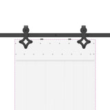 Sliding Door Hardware Kit 152,5 cm Steel Black - Low Angle