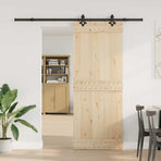 Sliding Door Hardware Kit 213,5 cm Steel Black