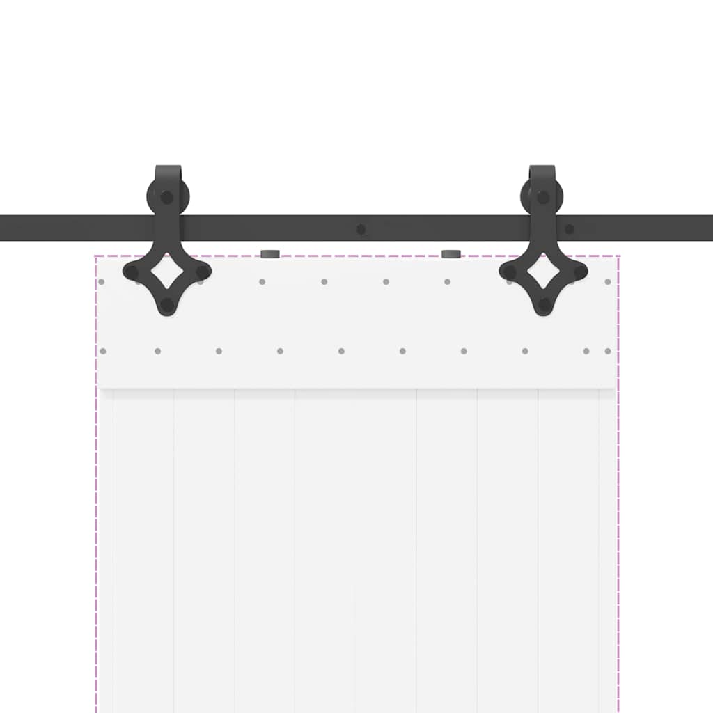 Sliding Door Hardware Kit 213,5 cm Steel Black
