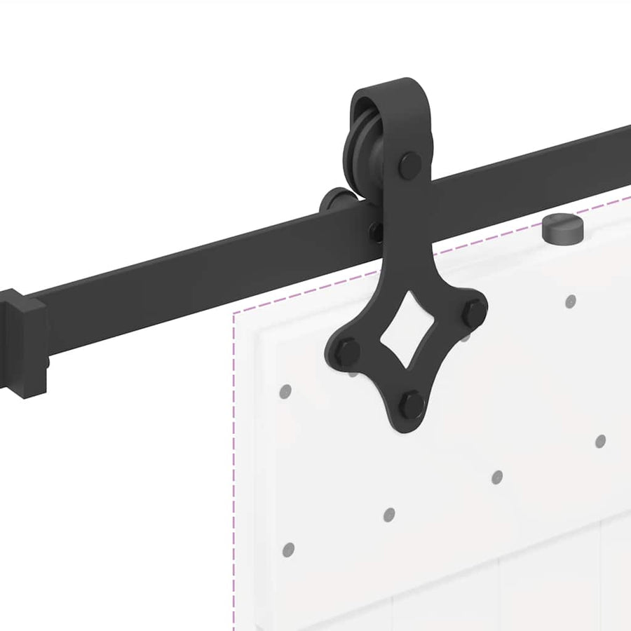 Sliding Door Hardware Kit 213,5 cm Steel Black