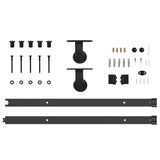 Sliding Door Hardware Kit 152,5 cm Steel Black - 45-Degree Angle