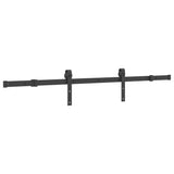 Sliding Door Hardware Kit 152,5 cm Steel Black - Front View