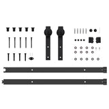 Sliding Door Hardware Kit 152,5 cm Steel Black - 45-Degree Angle