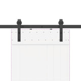 Sliding Door Hardware Kit 152,5 cm Steel Black - Low Angle