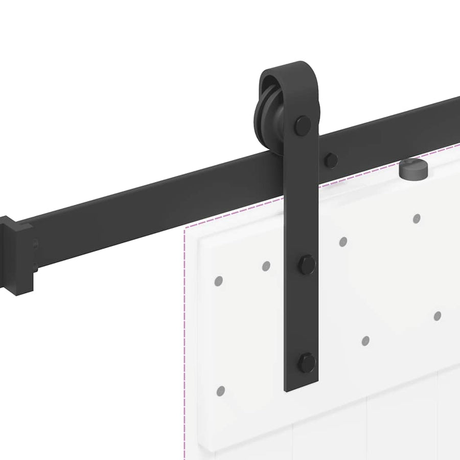 Sliding Door Hardware Kit 152,5 cm Steel Black