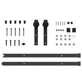 Sliding Door Hardware Kit 213,5 cm Steel Black - 45-Degree Angle