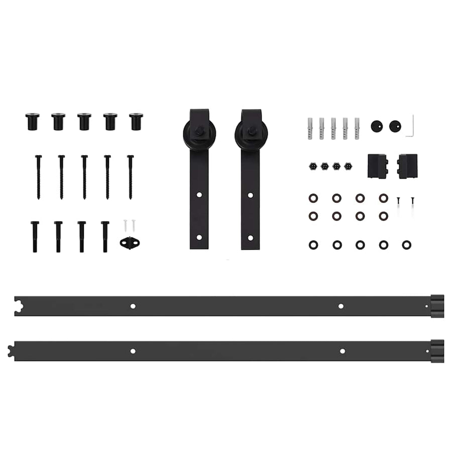 Sliding Door Hardware Kit 213,5 cm Steel Black