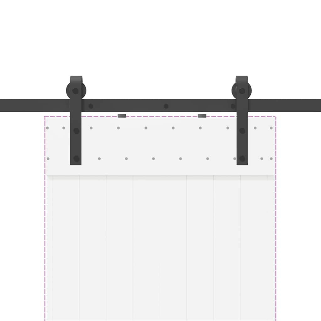 Sliding Door Hardware Kit 213,5 cm Steel Black