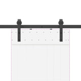 Sliding Door Hardware Kit 213,5 cm Steel Black - Low Angle