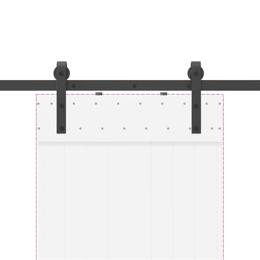 Sliding Door Hardware Kit 213,5 cm Steel Black