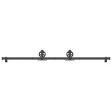 Sliding Door Hardware Kit 183 cm Steel Black
