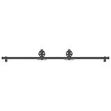 Sliding Door Hardware Kit 183 cm Steel Black - Front View