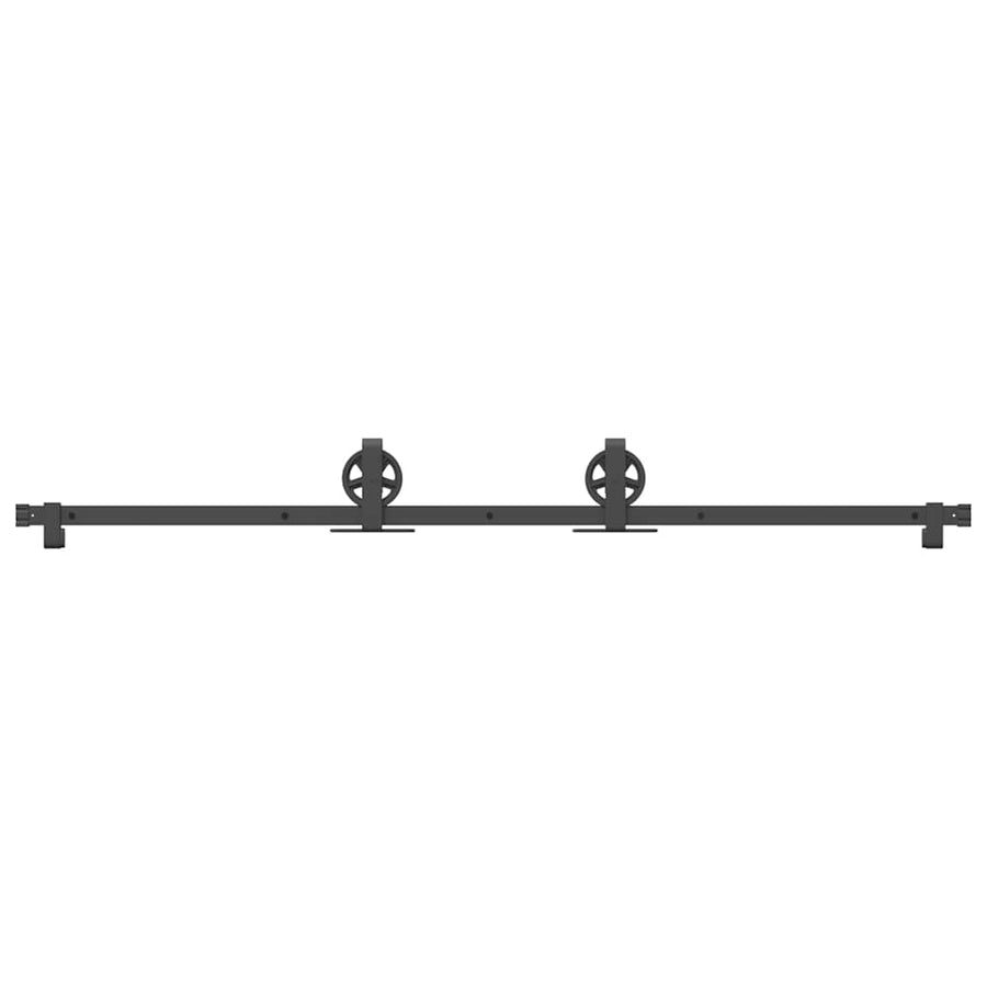 Sliding Door Hardware Kit 183 cm Steel Black