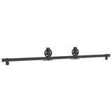 Sliding Door Hardware Kit 183 cm Steel Black - Top-Down View