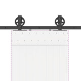 Sliding Door Hardware Kit 183 cm Steel Black - Low Angle