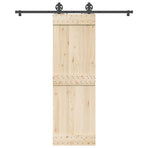 Sliding Door Hardware Kit 183 cm Steel Black