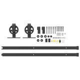 Sliding Door Hardware Kit 200 cm Steel Black - 45-Degree Angle