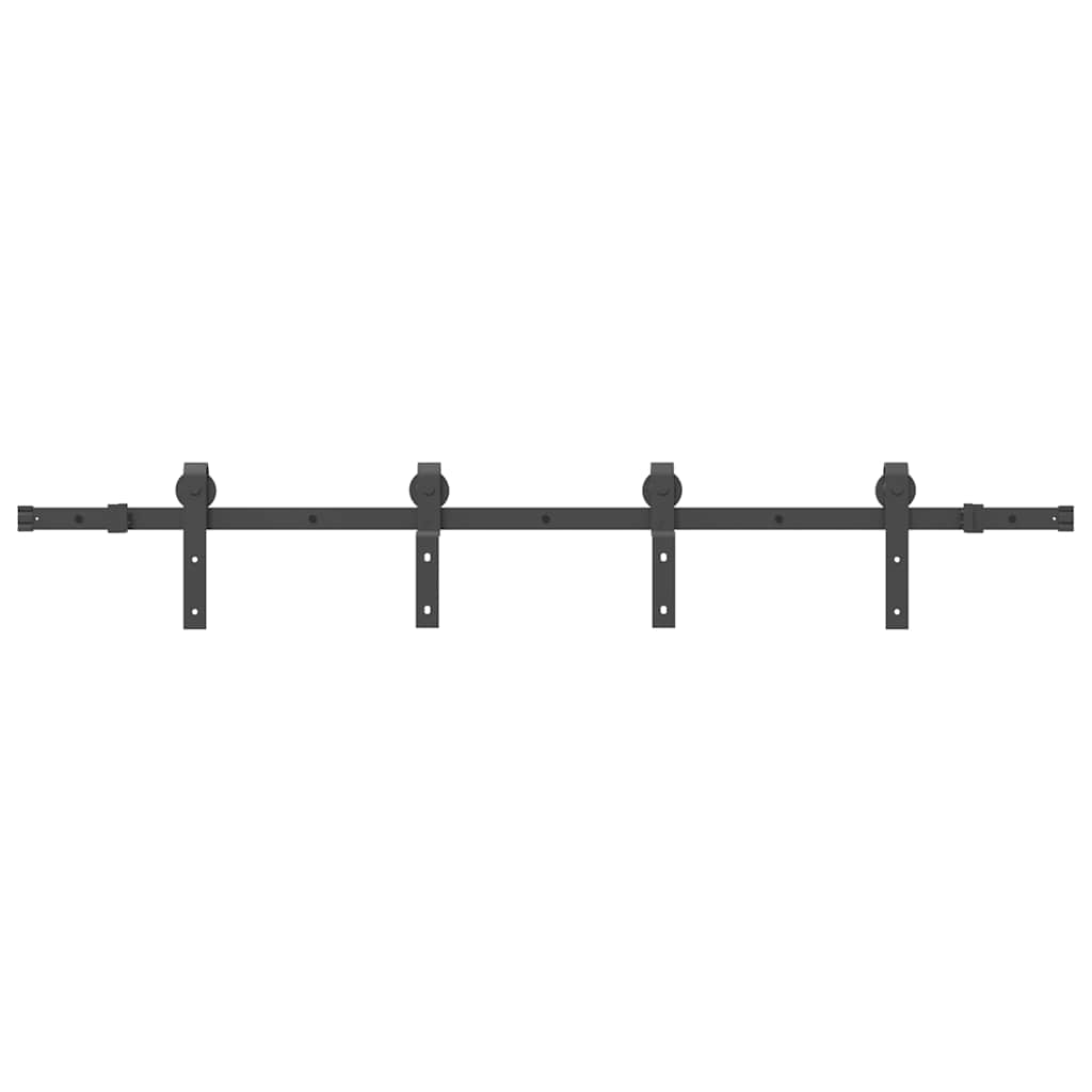 Sliding Door Hardware Kit 183 cm Steel Black