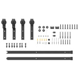 Sliding Door Hardware Kit 183 cm Steel Black