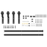 Sliding Door Hardware Kit 183 cm Steel Black - 45-Degree Angle