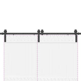 Sliding Door Hardware Kit 183 cm Steel Black - Low Angle