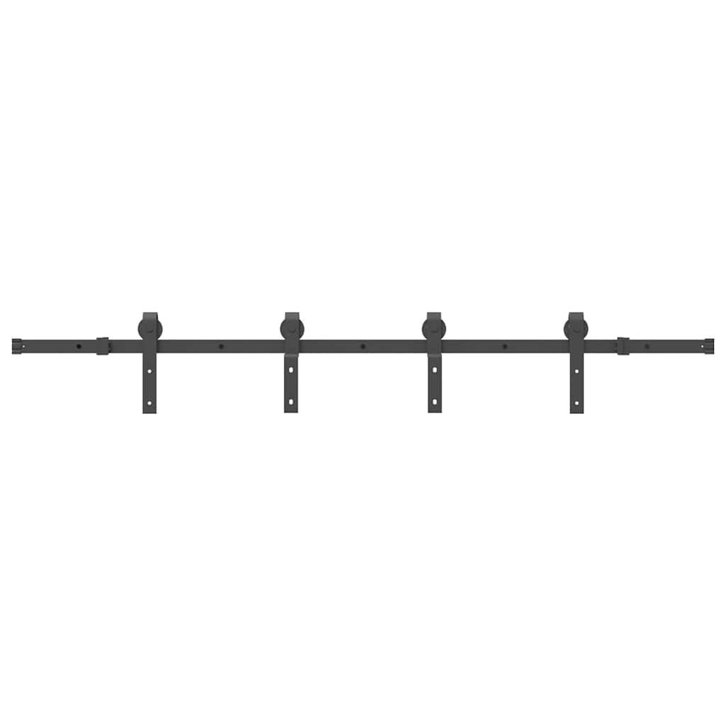 Sliding Door Hardware Kit 200 cm Steel Black