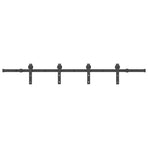 Sliding Door Hardware Kit 200 cm Steel Black