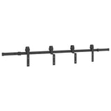 Sliding Door Hardware Kit 200 cm Steel Black
