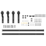 Sliding Door Hardware Kit 200 cm Steel Black