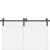 Sliding Door Hardware Kit 200 cm Steel Black