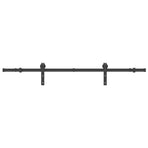Sliding Door Hardware Kit 183 cm Steel Black