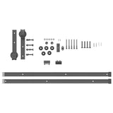 Sliding Door Hardware Kit 183 cm Steel Black - 45-Degree Angle