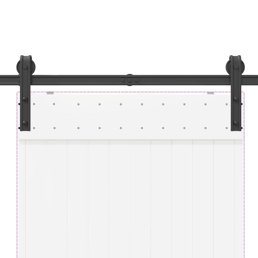 Sliding Door Hardware Kit 183 cm Steel Black