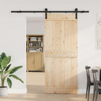 Sliding Door Hardware Kit 200 cm Steel Black