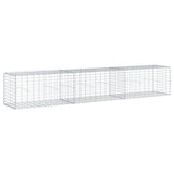 Gabion Basket with Cover 300x50x50 cm Galvanised Iron - Front View