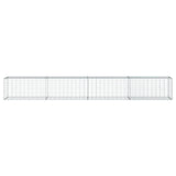Gabion Basket with Cover 400x50x50 cm Galvanised Iron - Side View