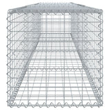 Gabion Basket with Cover 400x50x50 cm Galvanised Iron - Top-Down View