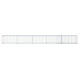 Gabion Basket with Cover 500x50x50 cm Galvanised Iron - Side View