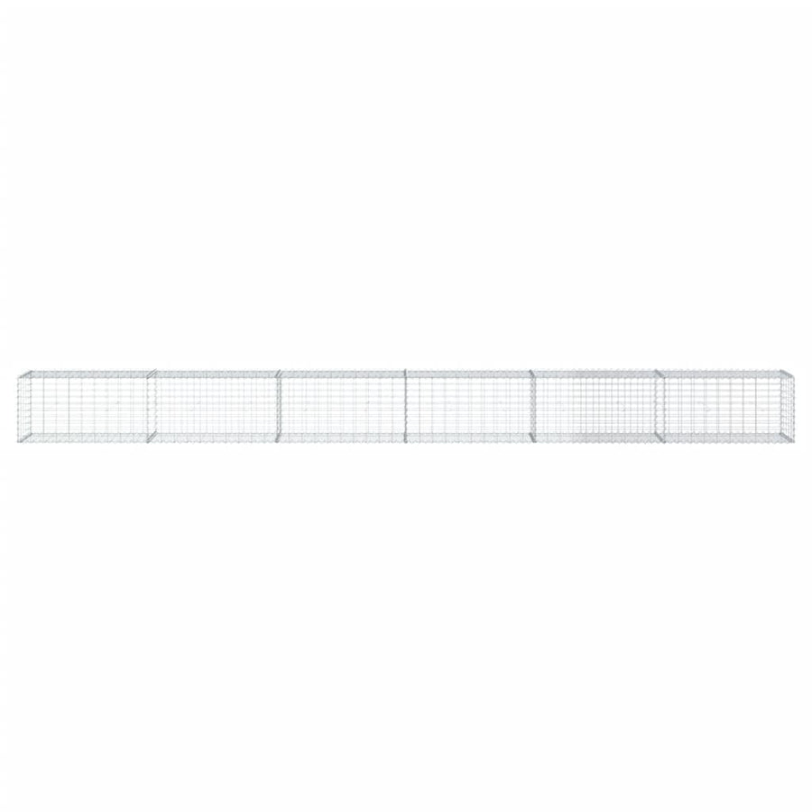 Gabion Basket with Cover 600x50x50 cm Galvanised Iron
