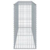 Gabion Basket with Cover 200x50x100 cm Galvanised Iron - Top-Down View