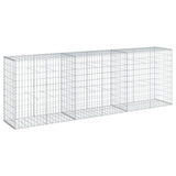 Gabion Basket with Cover 300x50x100 cm Galvanised Iron - Front View