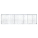 Gabion Basket with Cover 400x50x100 cm Galvanised Iron - Side View