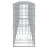 Gabion Basket with Cover 400x50x100 cm Galvanised Iron - Top-Down View
