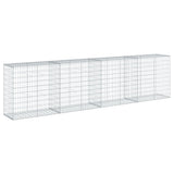 Gabion Basket with Cover 400x50x100 cm Galvanised Iron - 45-Degree Angle