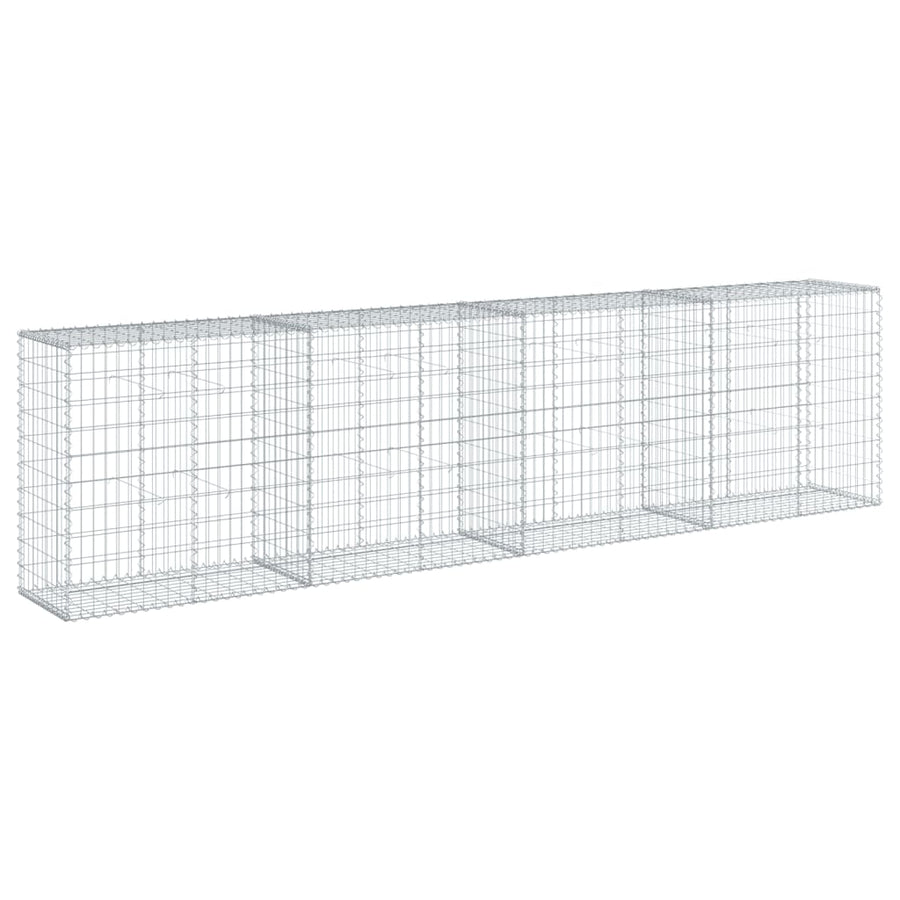 Gabion Basket with Cover 400x50x100 cm Galvanised Iron