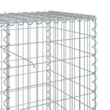 Gabion Basket with Cover 400x50x100 cm Galvanised Iron - Rear View